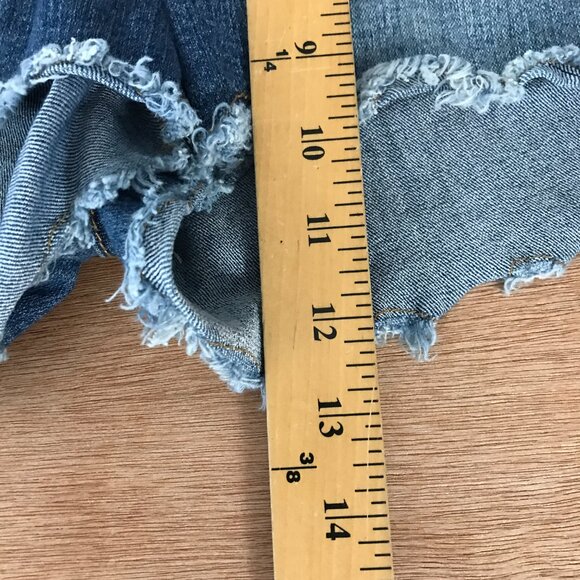 1822 Denim Cut Off Jean Shorts Women 30 Blue Distressed High Rise Medium Wash - Picture 5 of 12